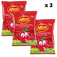 Allens Ripe Raspberries 190g - 3 Pack - Aussie Variety-AU Ancel Online
