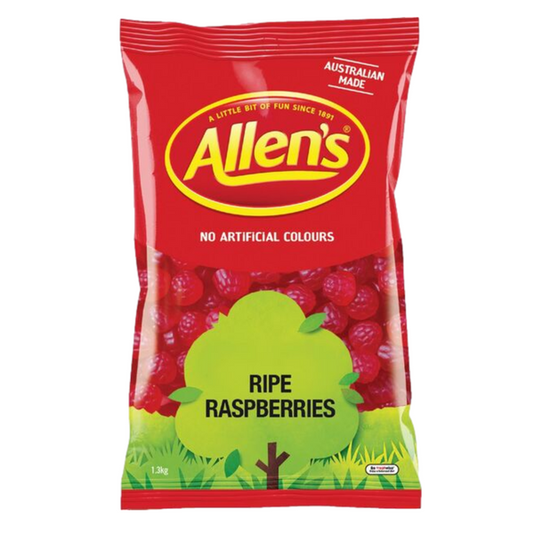 Allens Ripe Raspberries 1.3kg Halloween Party Favors Candy Buffet Bulk Lollies - Aussie Variety-AU Ancel Online