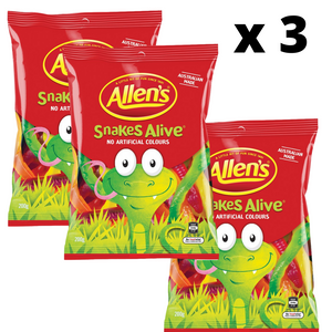 Allens Snakes Alive 200g - 3 Pack - Aussie Variety-AU Ancel Online