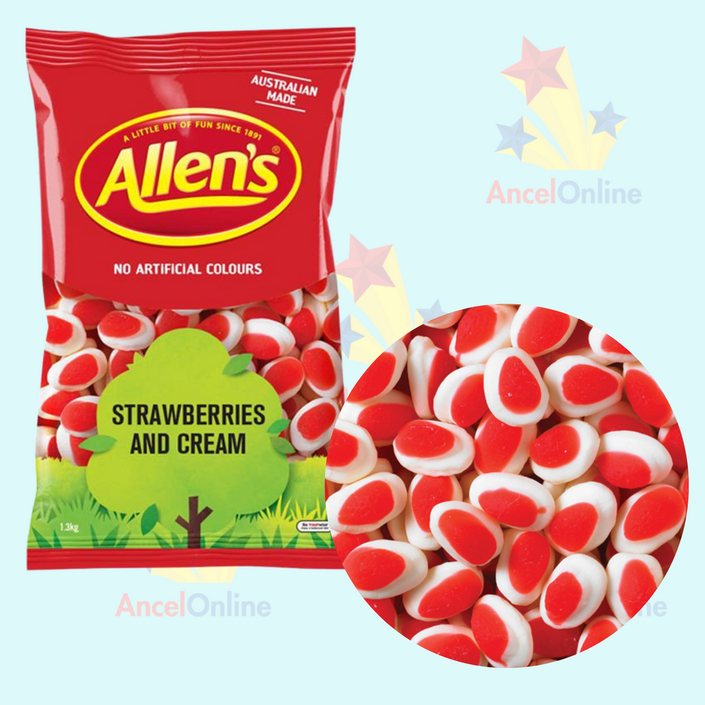 Ancel Online Allens Strawberry And Cream 1.3kg Bulk Lollies Aussie