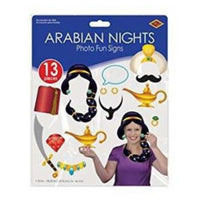 Arabian Nights Photo Fun Signs 13 Piece Photo Booth Props
