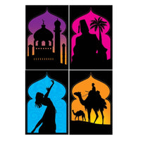Arabian Nights Silhouettes 4 Piece Prop Wall Decoration
