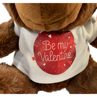 Be My Valentine Brown Teddy Bear With Shirt  23cm Soft Plush
