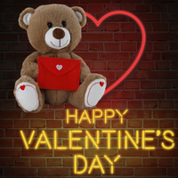 Brown Teddy Bear With Red Love Envelope 26cm
