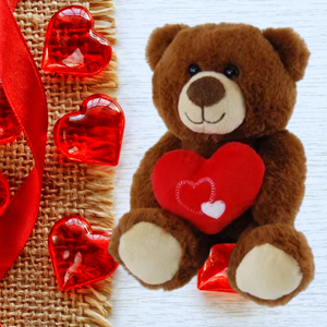 Valentines Liebchen Brown Teddy Bear With Red Heart 20cm Plush Toy