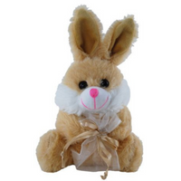 Bunny With Bag 18cm Brown Soft Plush