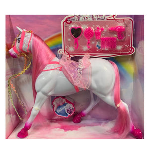 Carriage A Fashion FairyTale 22cm Horse With Long Maine And Accessories - Pretend Play