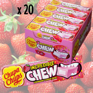 Chupa Chups Incredible Chew Strawberry 45g x 20 Packs - Aussie Variety-AU Ancel Online