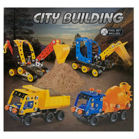 City Building 341 Piece Vehicle Construction Set 4-1 DIY Metal Model Kids Building Toy