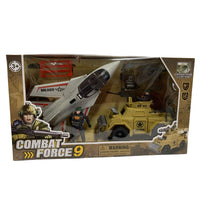 Combat Force 9 Military Play Set Free Wheel Jeep Plane And Accessories Kids Play Set
