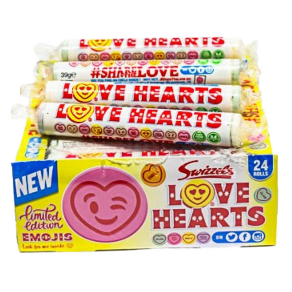 Love Hearts Giant Roll 39g - 24 Roll Pack (Swizzels UK) - Aussie Variety-AU Ancel Online