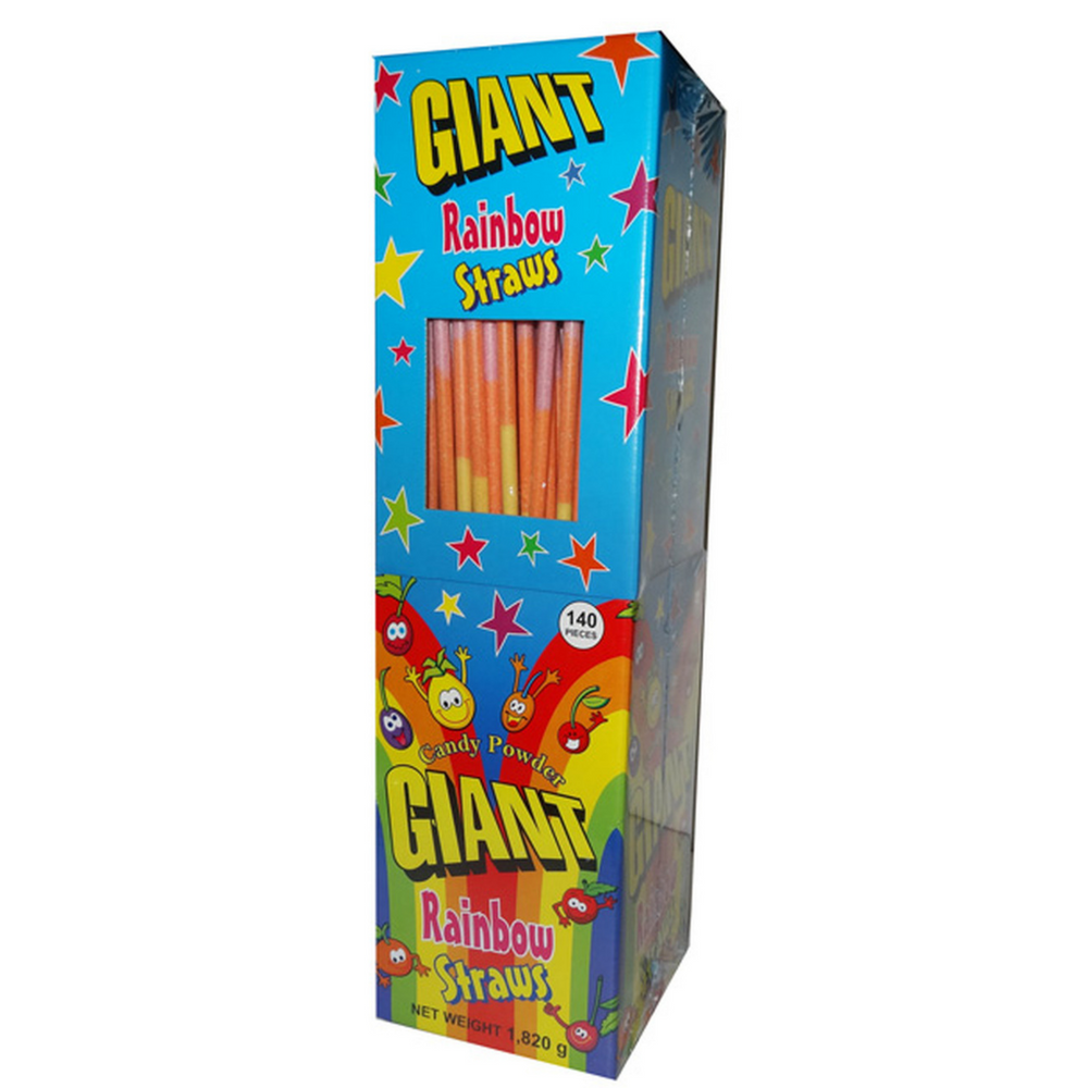 Giant Rainbow Sherbet Straw 13g - 140 Pack