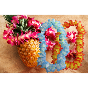 Hawaiian Leis Fabric Flower Necklaces – Bulk Value Pack (24 Leis) - Hula Dance, Luau Party, Beach or Pool Celebrations, and Island-Inspired Decorations - Assorted Vivid And Lifelike Colours