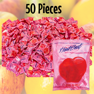 Heartbeat Jumbo Love Candy Tutti Frutti 6g x 50 Piece Pack
