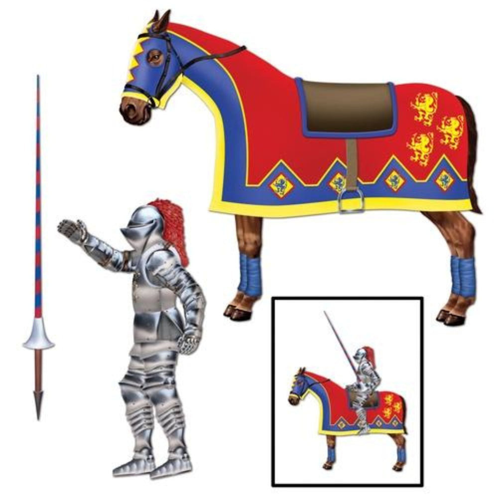 Jointed Jouster Horse and Lance 3 Piece Wall Decoration Prop