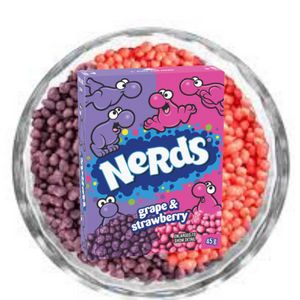 Nerds Lollies Strawberry and Grape 45g x 24 Pack American Candy
