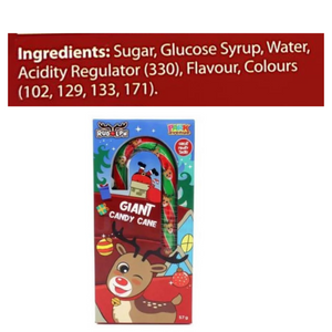 Rudolph Giant Rainbow Candy Cane 57g Strawberry Flavour