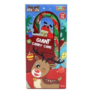 Rudolph Giant Rainbow Candy Cane 57g Strawberry Flavour