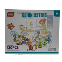 Seton Letters Puzzle Block 120 Pieces In 8 Assorted Colours Building Kids Toy
