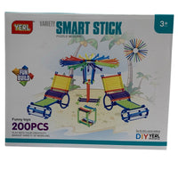 Smart Stick Variety Puzzle Block 200 Pieces In 10 Assorted Colours Building Kids Toy
