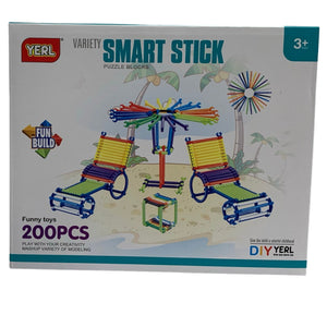 Smart Stick Variety Puzzle Block 200 Pieces In 10 Assorted Colours Building Kids Toy