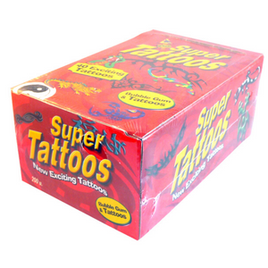 Super Tattoos Bubble Gum 5.5g x 200 Piece Pack - Aussie Variety-AU Ancel Online