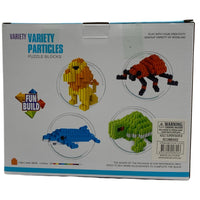 Variety Puzzle Blocks 150 Pieces 10 Assorted Colours (Animals) Building Kids Toy

