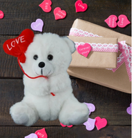 White Teddy Bear With Love Red Heart Balloon 18cm - Aussie Variety-AU Ancel Online
