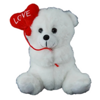 White Teddy Bear With Love Red Heart Balloon 18cm - Aussie Variety-AU Ancel Online