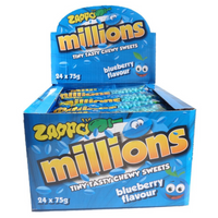Zappo Millions Blueberry Flavour 75g - 24 Pack - Aussie Variety-AU Ancel Online

