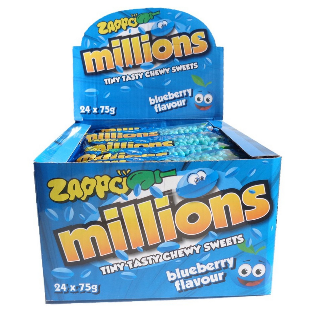 Zappo Millions Blueberry Flavour 75g - 24 Pack - Aussie Variety-AU Ancel Online