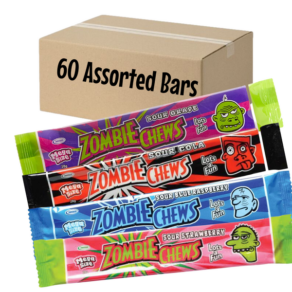 Zombie Chews Assorted Flavours 28g - 60 Bar Pack - Aussie Variety-AU Ancel Online