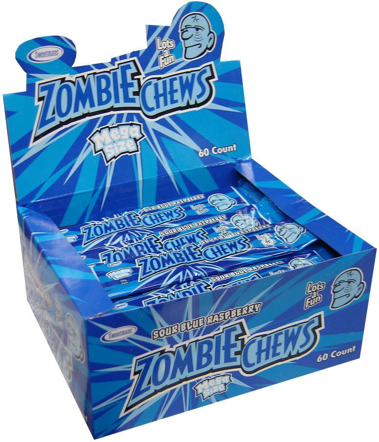 Zombie Chews Sour Blue Raspberry 28g - 60 Bar Pack - Aussie Variety-AU Ancel Online