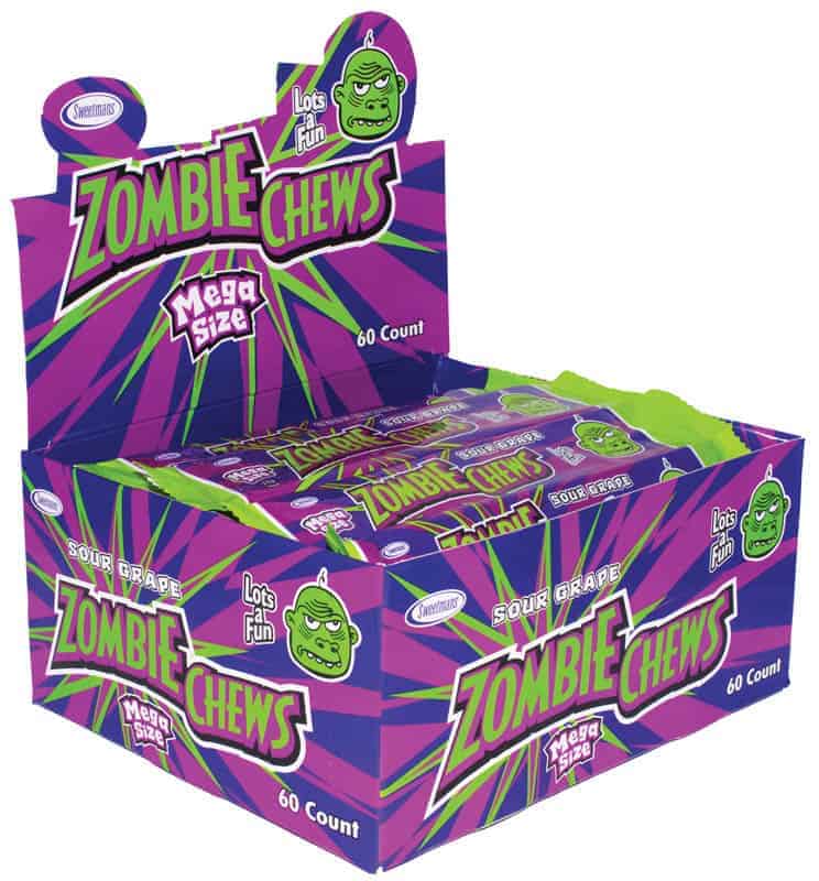 Zombie Chews Sour Grape 28g - 60 Bar Pack - Aussie Variety-AU Ancel Online